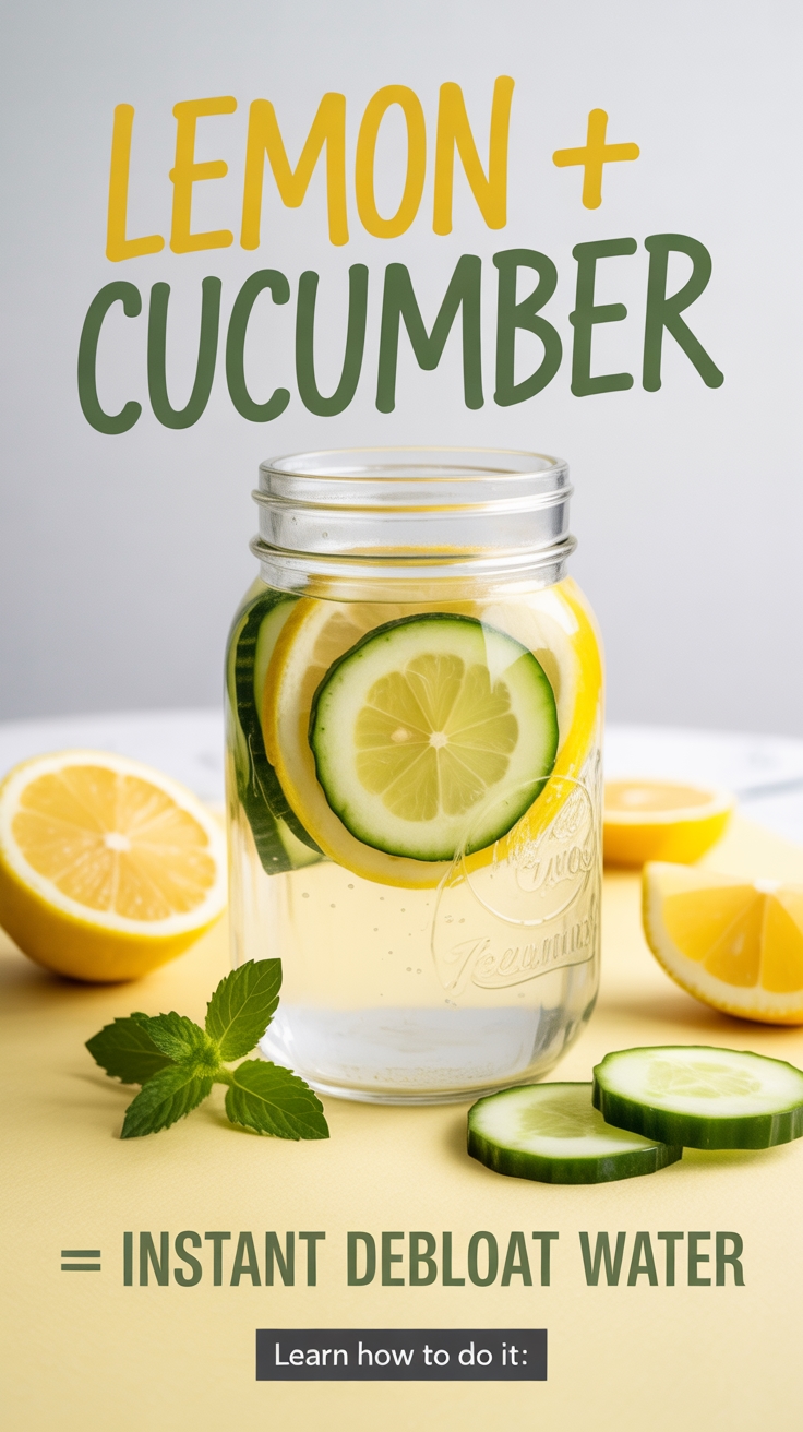lemon cucumber de bloating water